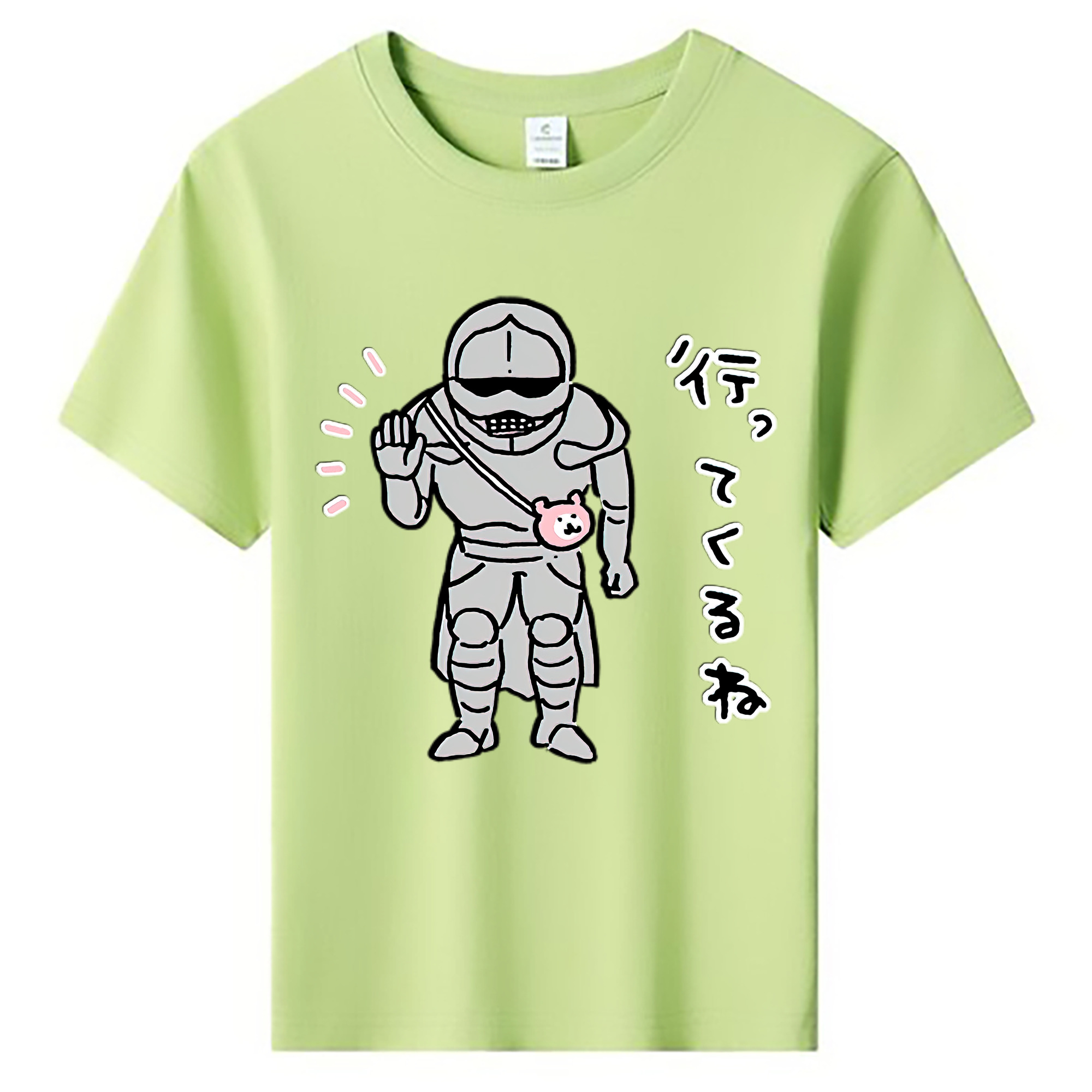 （画像用） ちいかわ 労働の鎧さん Chii-kawa Mr. Armor of Labor 綿100％キッズTシャツ（フロントプリント）